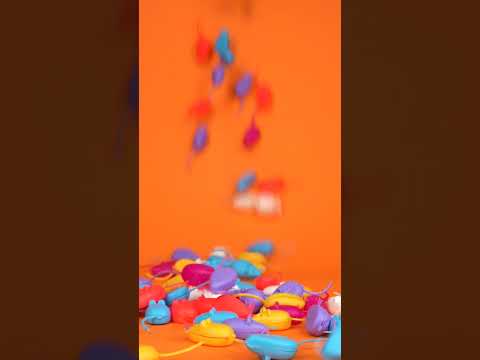 Ratones de plástico en múltiples colores